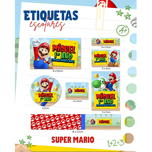 Arquivo de Corte Etiqueta Escolar Super Mario
