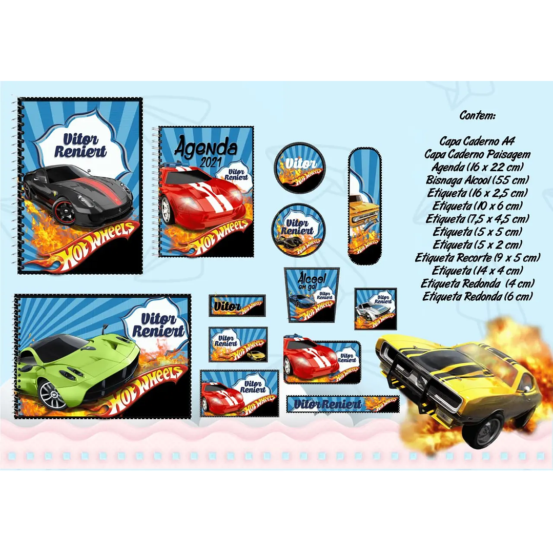 Arquivo de Corte Etiqueta Escolar Hotweells 1