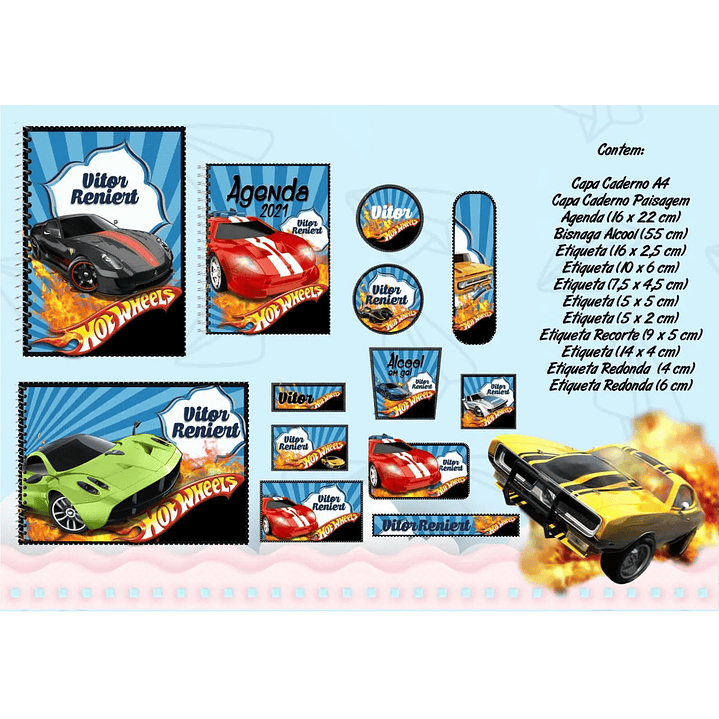 Arquivo de Corte Etiqueta Escolar Hotweells 1