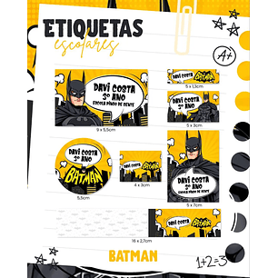 Arquivo de Corte Etiqueta Escolar Batman