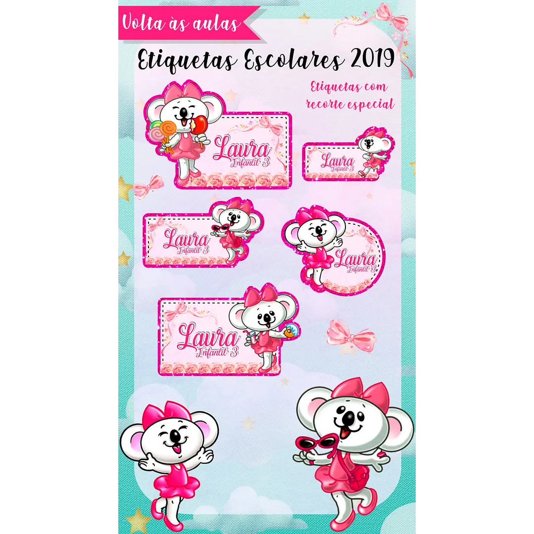 Arquivo de Corte Etiqueta Escolar Lilica Replica 1