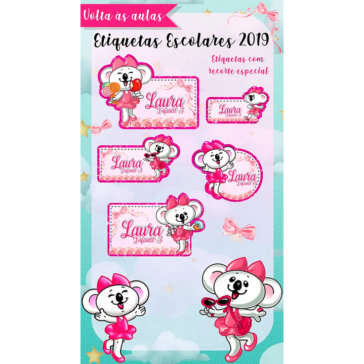 Arquivo de Corte Etiqueta Escolar Lilica Replica 1