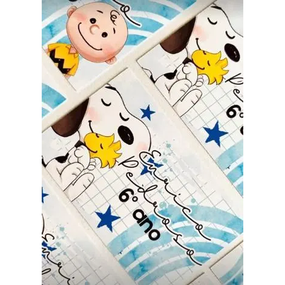 Arquivo de Corte Etiqueta Escolar Snoopy 1