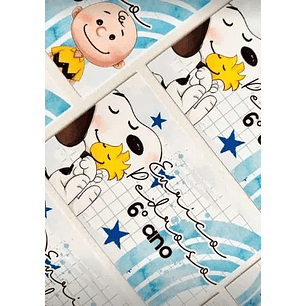 Arquivo de Corte Etiqueta Escolar Snoopy