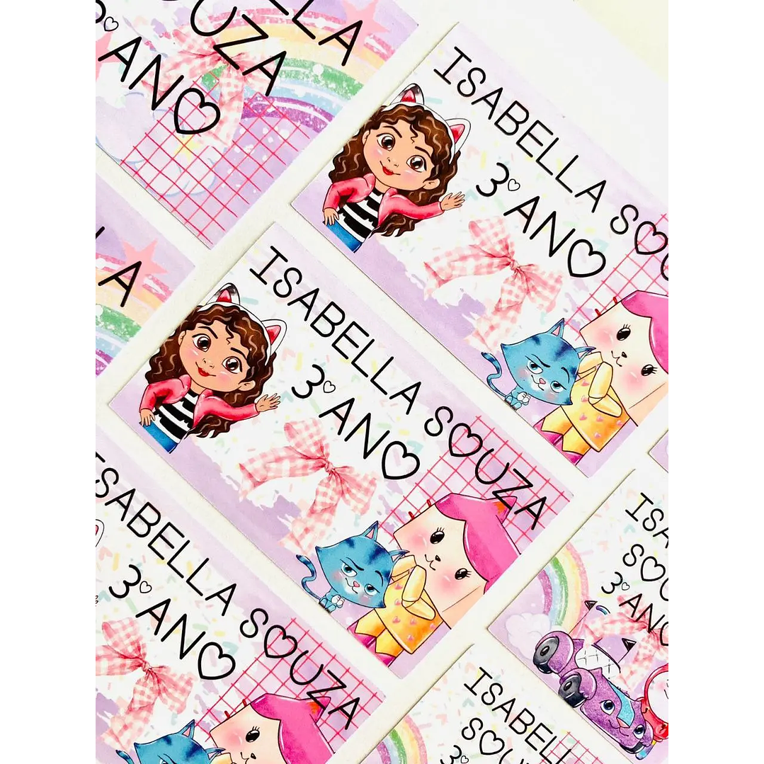 Arquivo de Corte Etiqueta Escolar A Casa Magica da Gabby 1