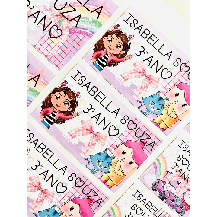 Arquivo de Corte Etiqueta Escolar A Casa Magica da Gabby 1