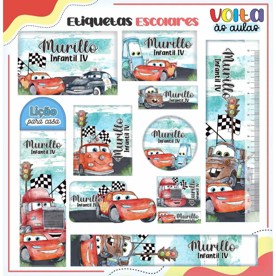 Arquivo de Corte Kit Escolar Carros 5