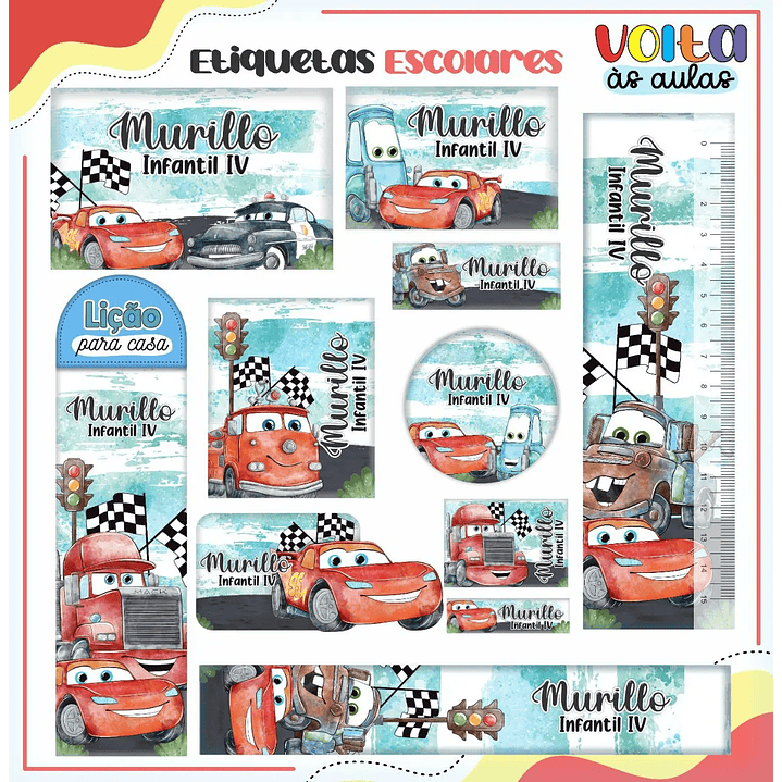 Arquivo de Corte Kit Escolar Carros 5