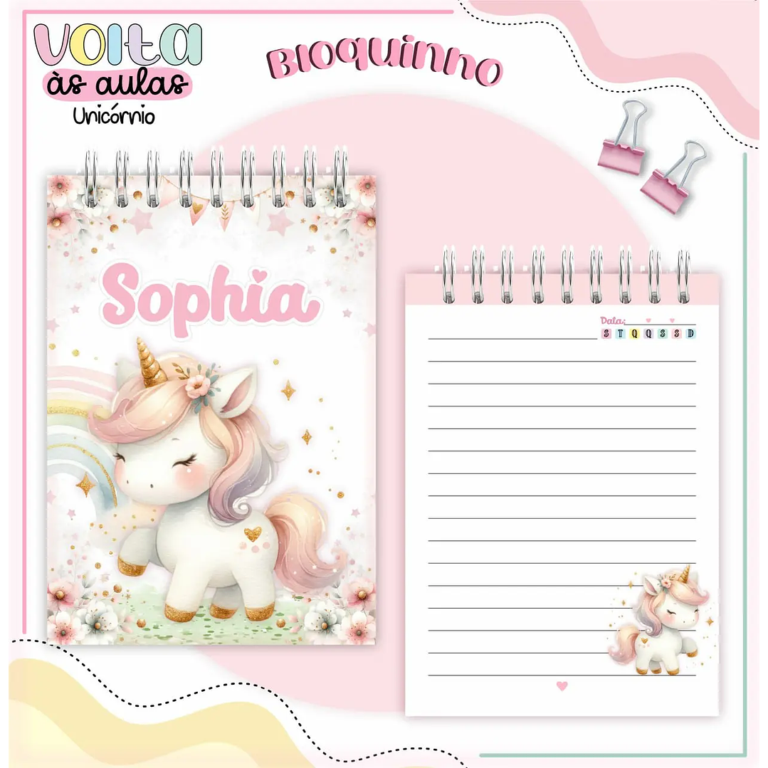 Arquivo de Corte Kit Escolar Unicórnio  4