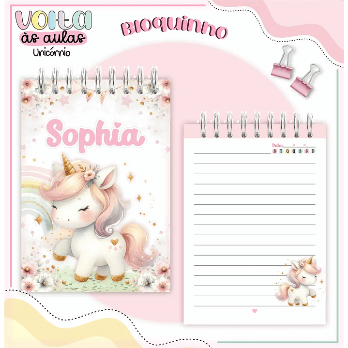 Arquivo de Corte Kit Escolar Unicórnio  4