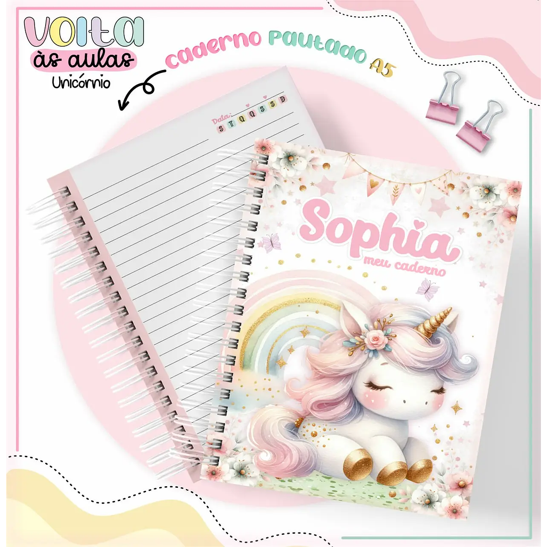 Arquivo de Corte Kit Escolar Unicórnio  6