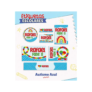 Arquivo de Corte Etiqueta Escolar Autismo