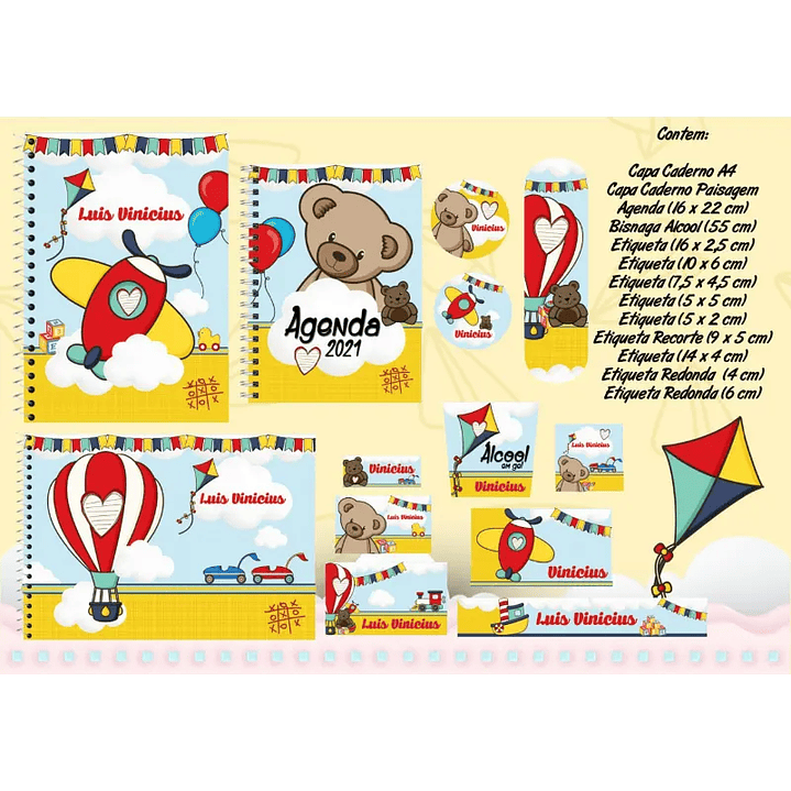 Arquivo de Corte Etiqueta Escolar Brinquedos 1