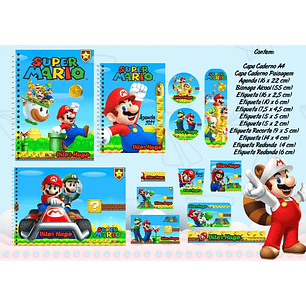 Arquivo de Corte Etiqueta Escolar Super Mario 