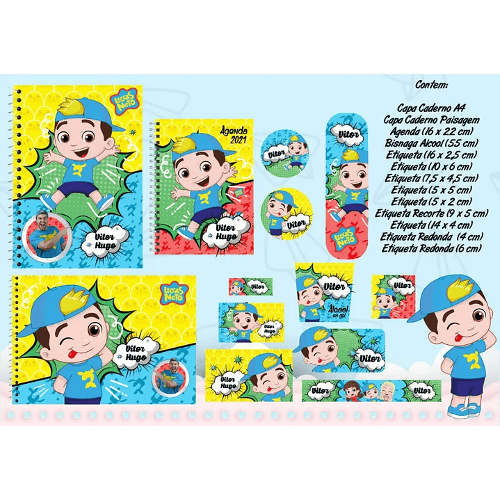 Arquivo de Corte Etiqueta Escolar Luccas Neto 1