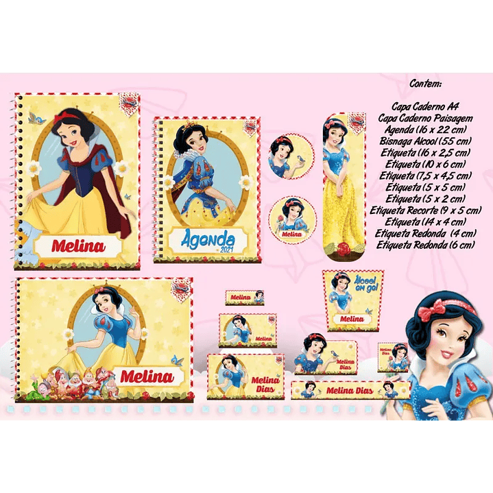 Arquivo de Corte Kit Escolar Branca de Neve 1
