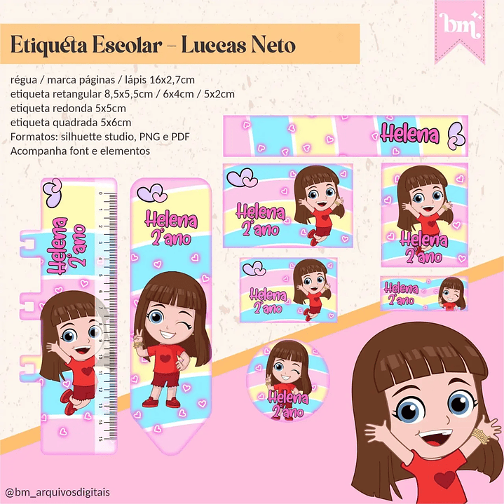 Arquivo de Corte Etiqueta Escolar Luccas Neto 1