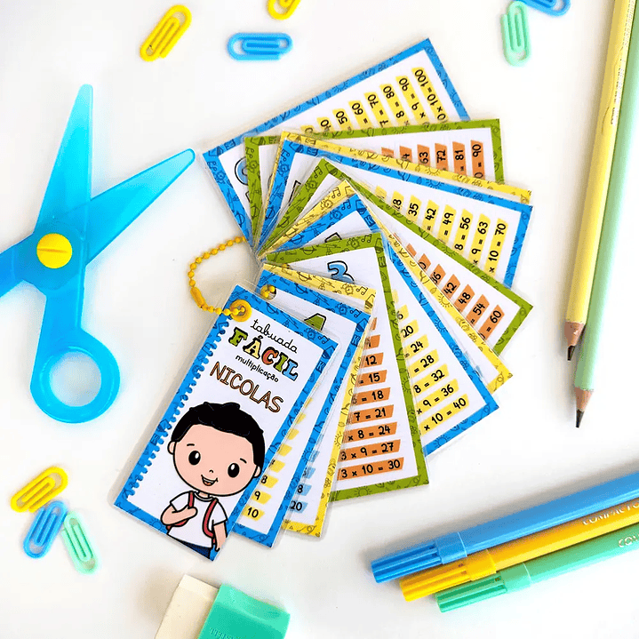 Arquivo de Corte Volta as Aulas Tabuada (arquivo em PNG e PDF) 3