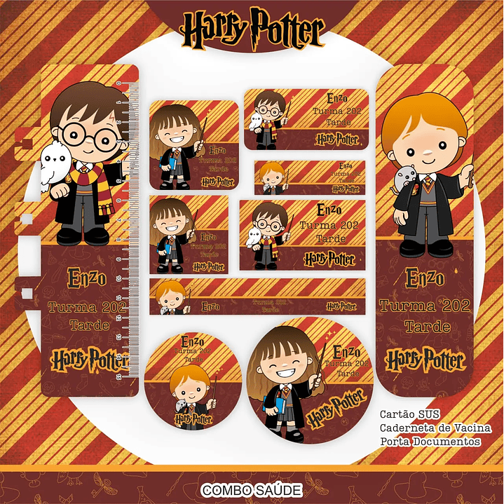 Arquivo de Corte Etiqueta Escolar Harry Potter 1