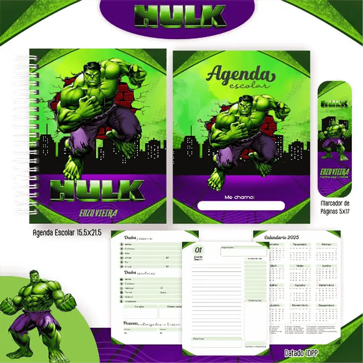Arquivo Digital Kit Escolar Hulk 6