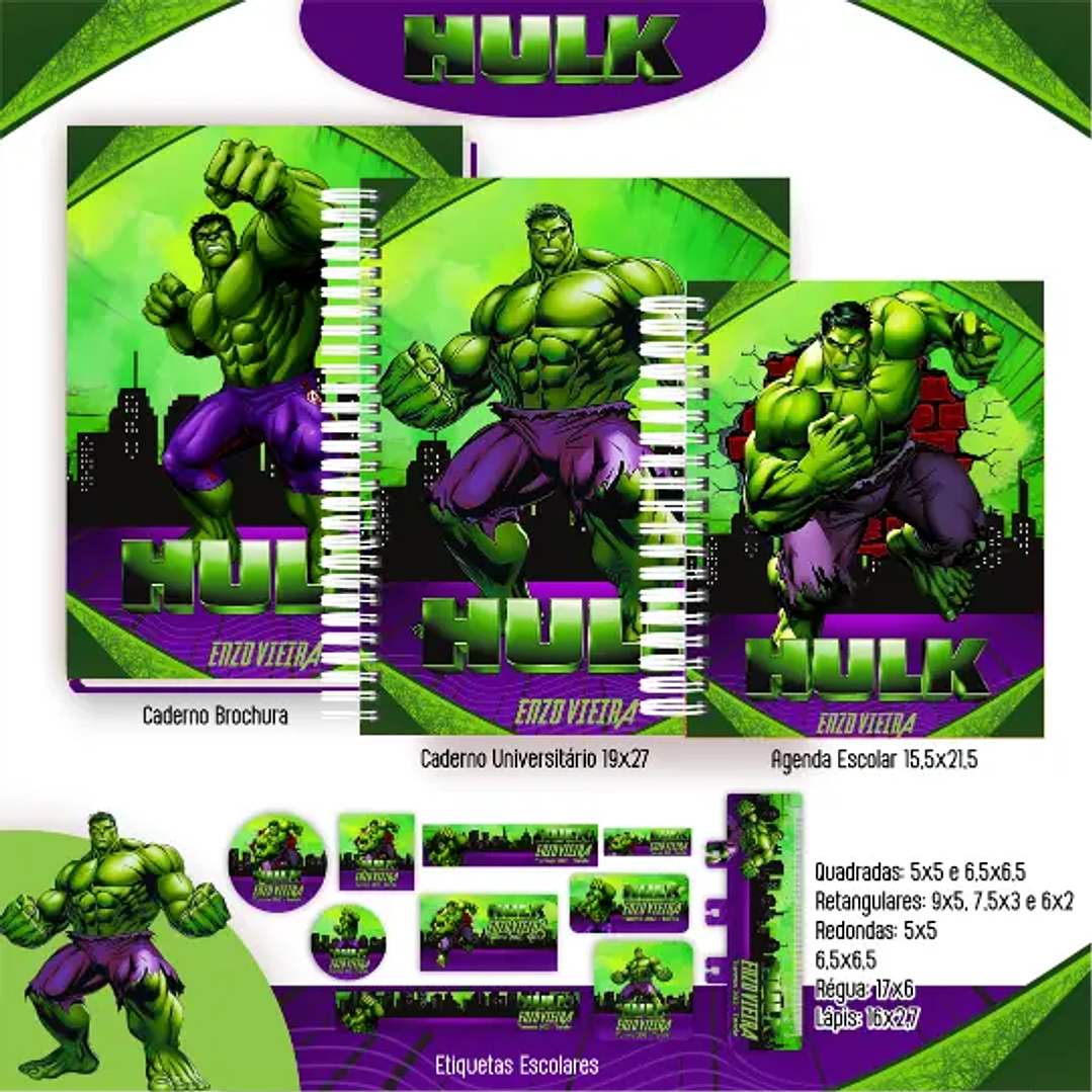 Arquivo Digital Kit Escolar Hulk 2