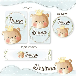 Arquivo de Corte Etiqueta Escolar Ursinho