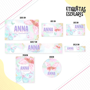 Arquivo de Corte Etiqueta Escolar Borboletas
