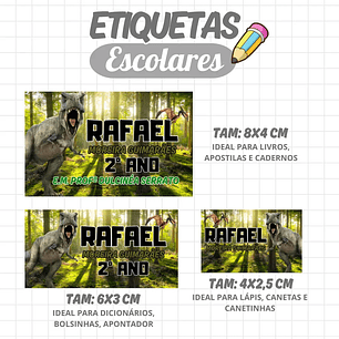 Arquivo de Corte Etiqueta Escolar Dinossauro