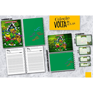 Arquivo Digital Caderno Escolar Tartaruga ninjas 
