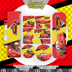 Arquivo de Corte Etiqueta Escolar Carros Disney