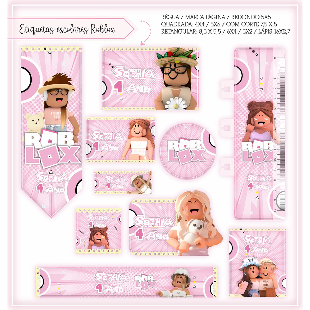 Arquivo de Corte Etiqueta Escolar Roblox 1