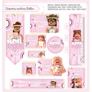 Arquivo de Corte Etiqueta Escolar Roblox