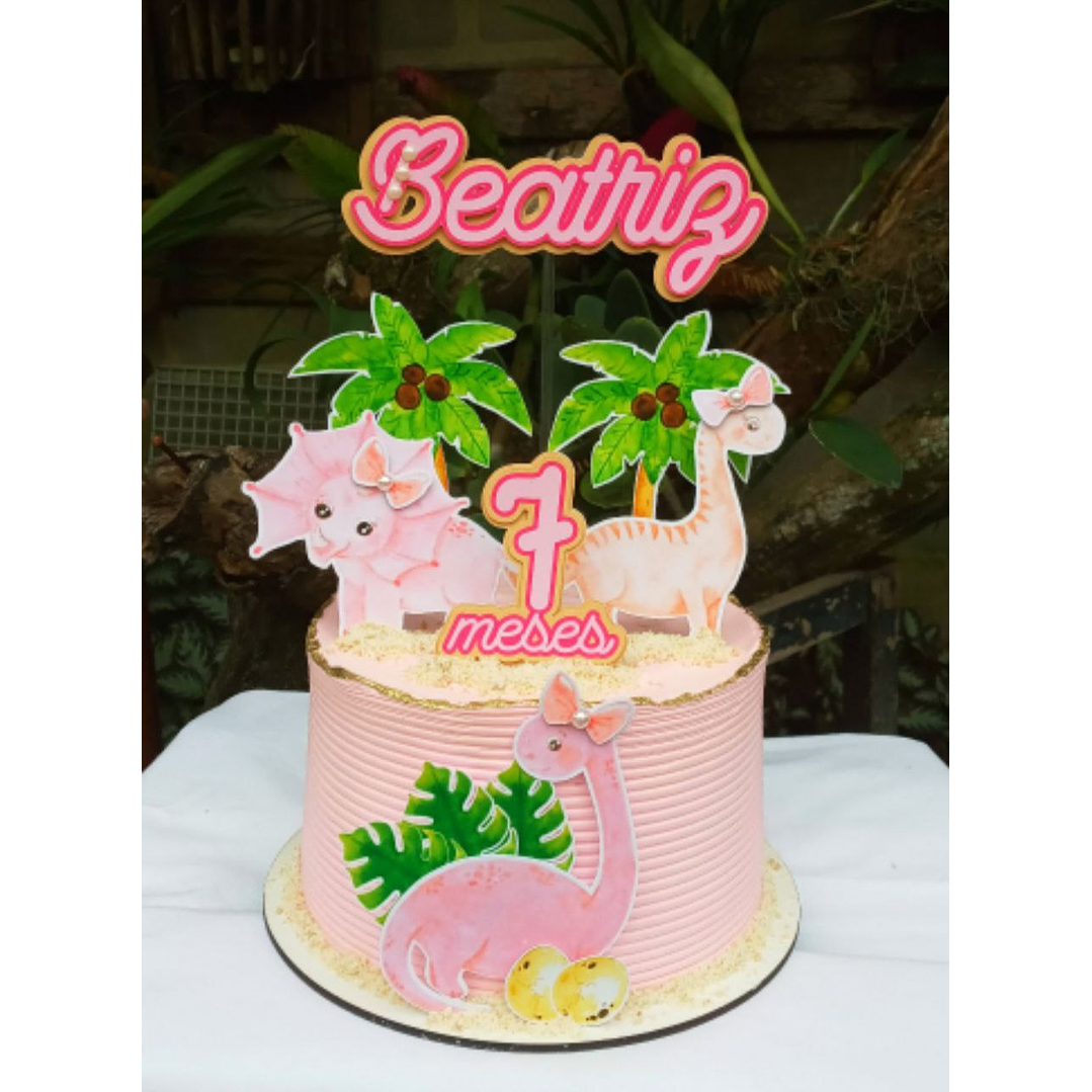 Arquivo de Corte Topo Dinossauro Cute Rosa  1