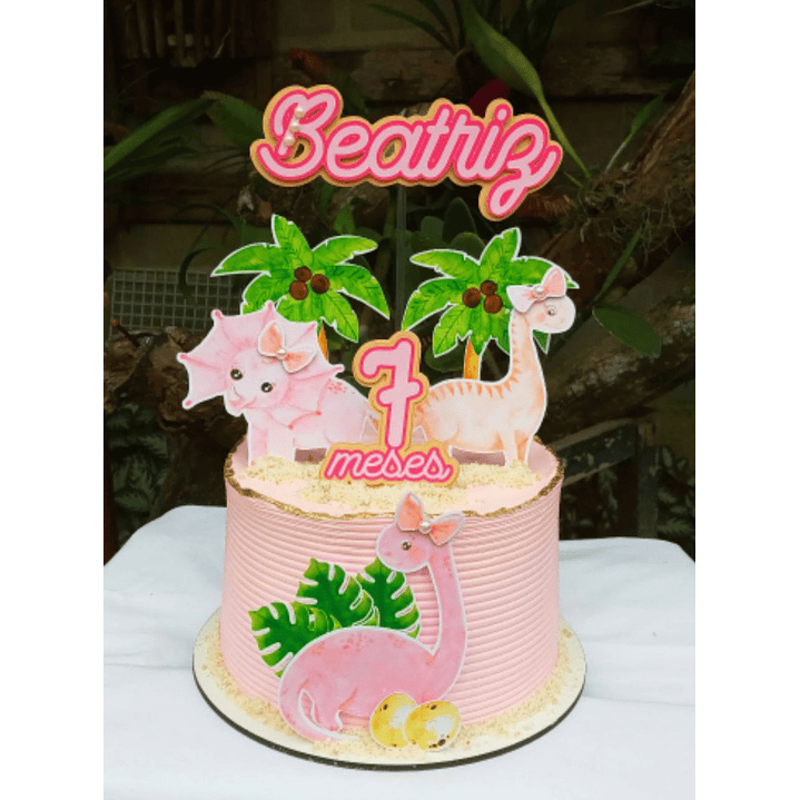 Arquivo de Corte Topo Dinossauro Cute Rosa  1