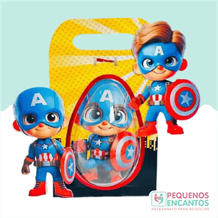 Arquivo de Corte Porta Ovo Pequeno Capitão América (Studio e PDF)