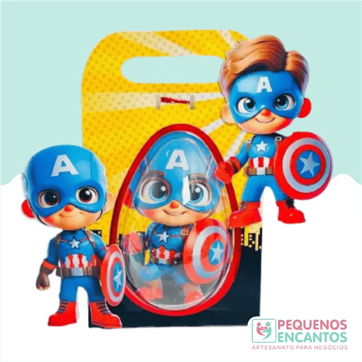 Arquivo de Corte Porta Ovo Pequeno Capitão América (Studio e PDF) 1