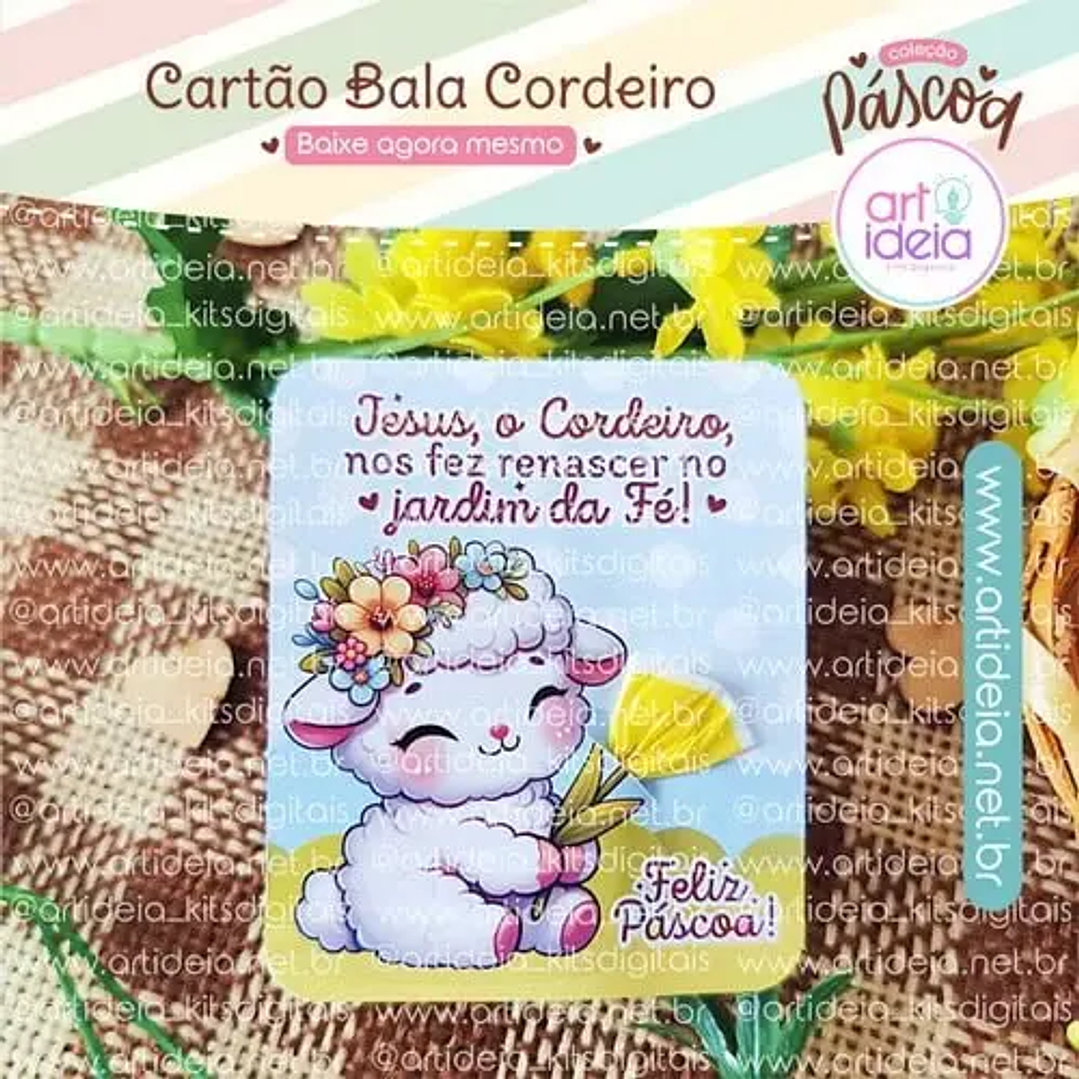 arquivo digital Card Páscoa Balinha Cordeiro (arquivo em PDF) 1