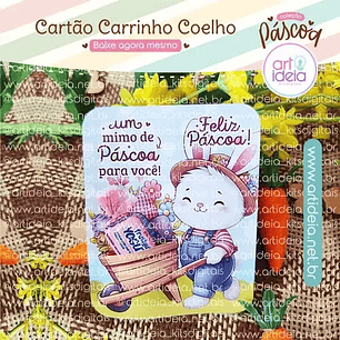 arquivo digital Card Páscoa Carrinho Coelho  (arquivo em PDF)