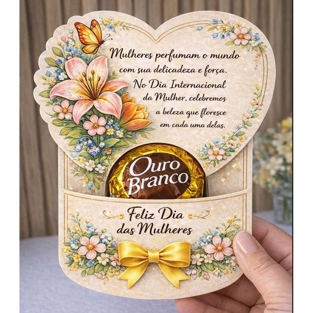 Cartão Porta Chocolate Dia Internacional da Mulher 1