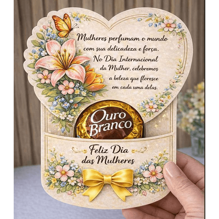 Cartão Porta Chocolate Dia Internacional da Mulher 1