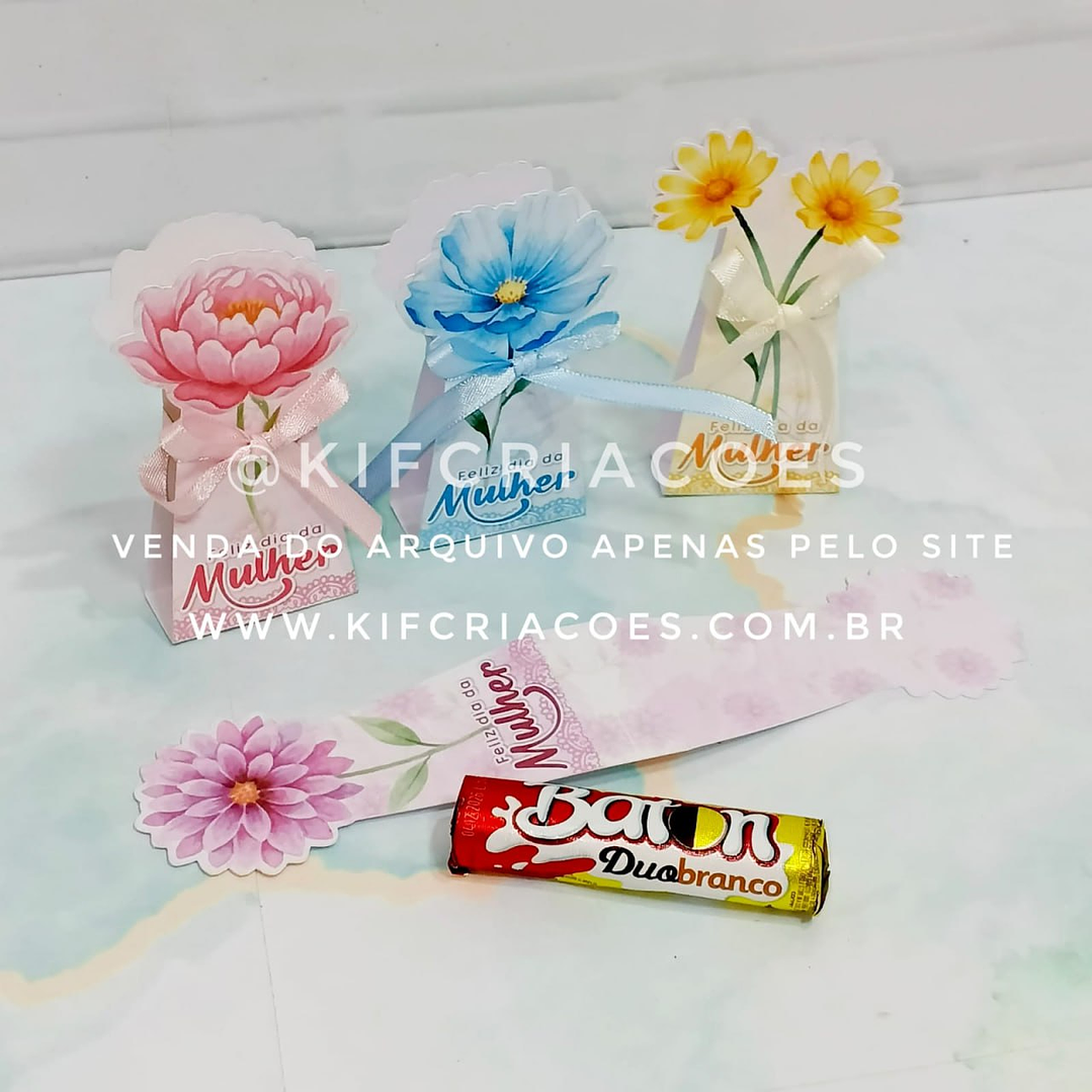 Arquivo Digital Porta Batom dia Internacional da Mulher (Arquivo em PDF, DXF e SVG) 1