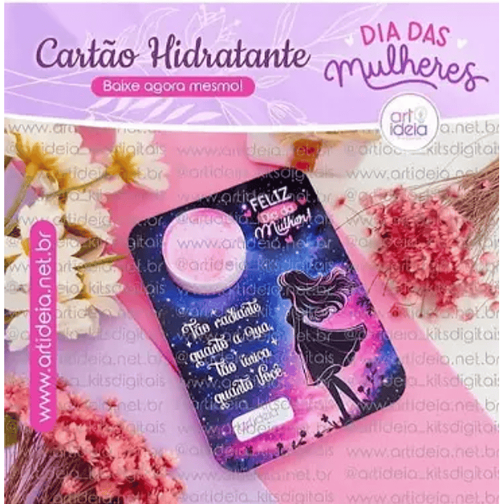 Arquivo Digital Cartão Hidratante dia Internacional da Mulher  (Arquivo em PDF e PNG) 1