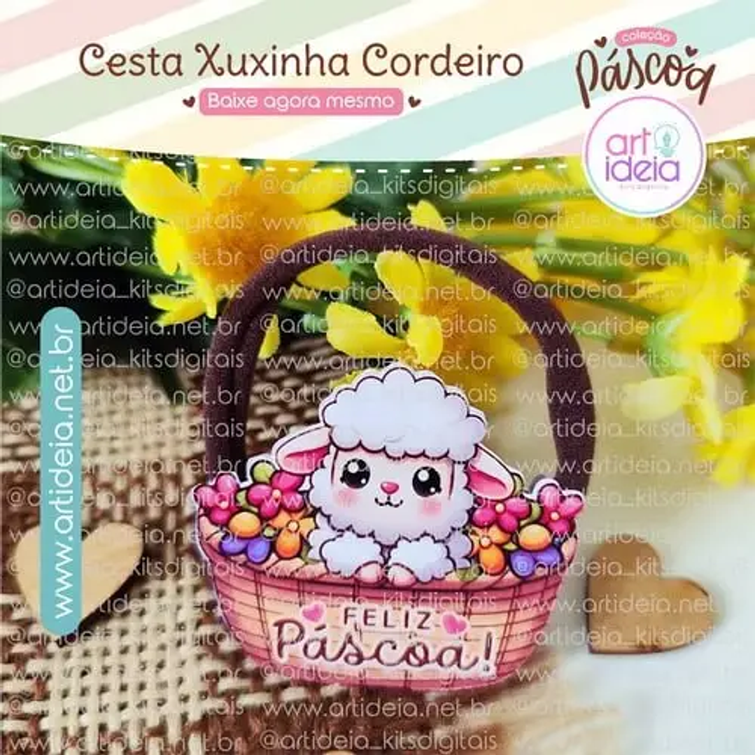 arquivo digital Cesta de Xuxinha Cordeiro  Páscoa  (arquivo em PDF) 1