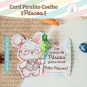Arquivo de Corte Card Pirulito Coelho Páscoa