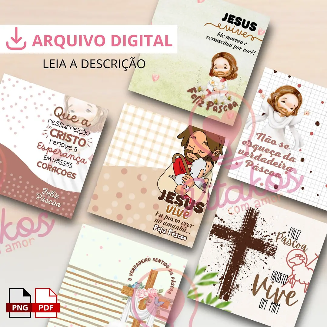 arquivo digital Card Páscoa Cristã  (arquivo em PDF e PNG) 1
