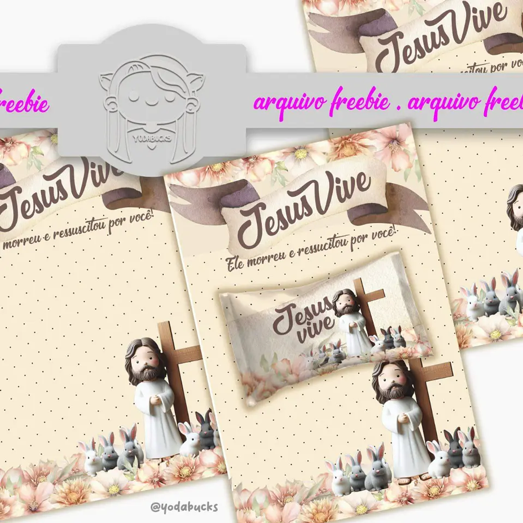 Arquivo Digital Card bombom Pascoa Cristã (Arquivo em PDF) 1