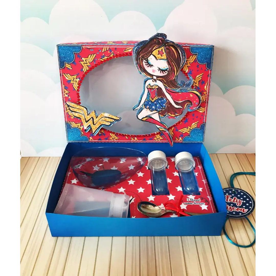 Arquivo de Corte Porta Ovo de Pascoa Mulher Maravilha  1