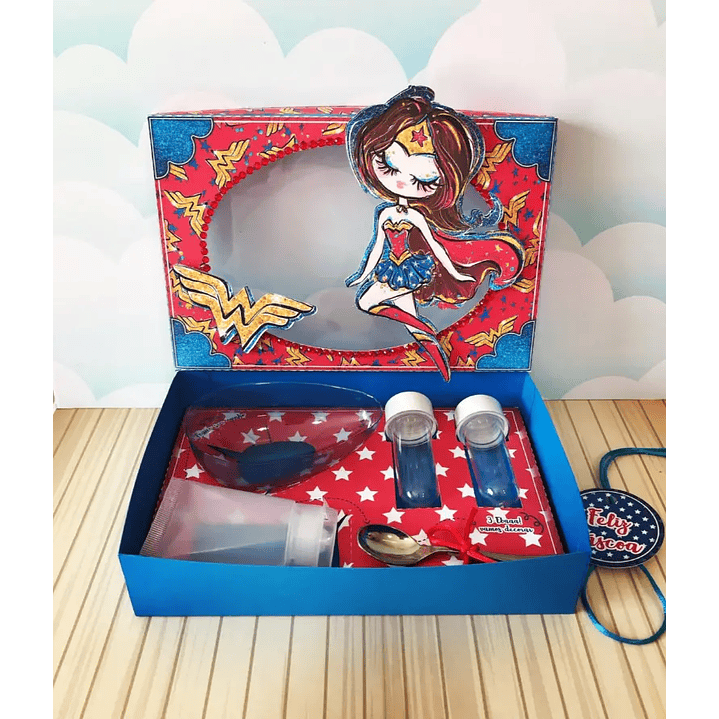 Arquivo de Corte Porta Ovo de Pascoa Mulher Maravilha  1