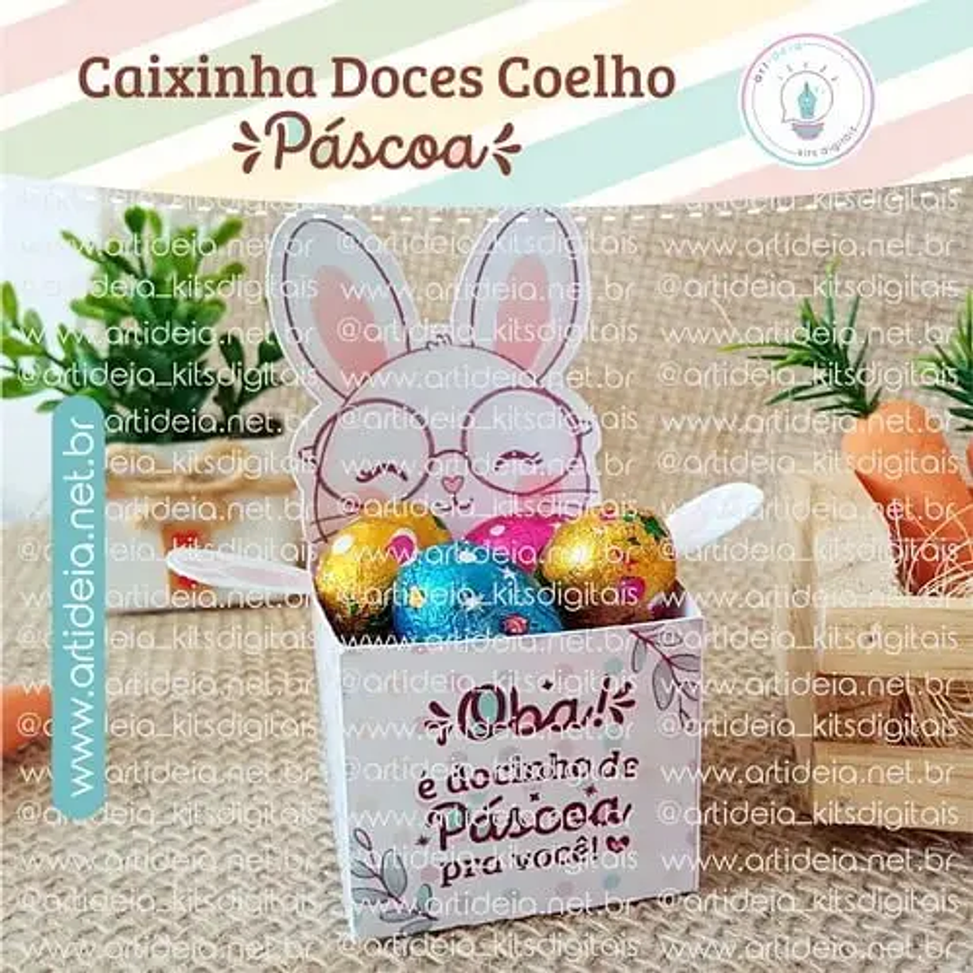 Arquivo de Corte Páscoa Caixinha Doces Coelho 1