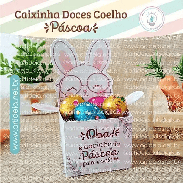 Arquivo de Corte Páscoa Caixinha Doces Coelho 1